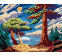 WallustrioaW Kit Tapis à Crochet à Loquet Adultes,Un arbre luxuriant,Kit Tapis Crochet,Latch Hook Rug,Carpet Making Crafts DIY Craft Gifts,52x38cm