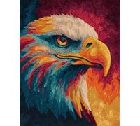 WallustrioaW Kit Tapis au Point Noué,Pygargue à tête blanche animal,Kit De Loquet Crochet CréAtion de Tapis et Canvas,DIY Adulte Rug À Crochets,90x120cm