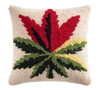 WallustrioaW Kits D'Artisanat De Crochet De Loquet Kit,feuilles d'érable,Coussin De Crochet De Loquet Débutants Adultes,43x43cm