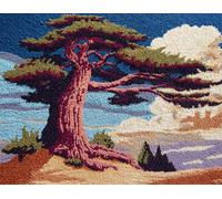 WallustrioaW Kits de crochet à loquet DIY,Un arbre luxuriant,tapis broderie kit de crochet tapisserie pour enfants et adultes,52x38cm