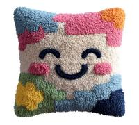 WallustrioaW Kits de crochets à loquet Coussin,Nuages souriants,Tapis à nouer soi-même Ensembles de crochets à loquet,Kit d'oreiller gifts,43x43cm