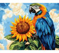 WallustrioaW Latch Hook Rug Kits,Animaux oiseaux,tournesols et perroquets,DIY Rug Making Kits for Adults Kids Beginners Carpet Doormat Creative Gift Home Decoration,60x90cm