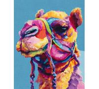 WallustrioaW Latch Hook Rug Kits,Chameau coloré,DIY Rug Making Kits for Adults Kids Beginners Carpet Doormat Creative Gift Home Decoration,90x120cm