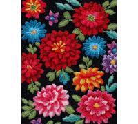 WallustrioaW Latch Hook Rug Kits,Fleurs aux couleurs vives,DIY Rug Making Kits for Adults Kids Beginners Carpet Doormat Creative Gift Home Decoration,90x120cm