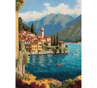 WallustrioaW Latch Hook Rug Kits,villes rurales,DIY Rug Making Kits for Adults Kids Beginners Carpet Doormat Creative Gift Home Decoration,60x90cm