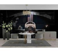 WallustrioaW Papel Pintado 3D Personnalisé Lieux D'Exposition D'Avions Papier Peint Mural Photo,Sans Couture,Facile À Installer,Décoration Maison Pour Propriétaires Français-350X245Cm