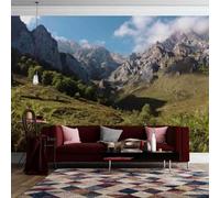 WallustrioaW Papel Pintado 3D Personnalisé Paysage De Montagne Papier Peint Mural Photo,Sans Couture,Facile À Installer,Décoration Maison Pour Propriétaires Français-100X100Cm