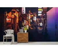 WallustrioaW Papel Pintado 3D Personnalisé Vue Nocturne De Japan Street Papier Peint Mural Photo,Sans Couture,Facile À Installer,Décoration Maison Pour Propriétaires Français-100X100Cm