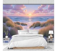 WallustrioaW Papier Peint Mural Sur Mesure,3D Sunset Beach Papier Peint Photo,400 X 280Cm Grand Format-Décoration Murale Pour Salon,Chambre,Bureau Ou Toute Autre Pièce