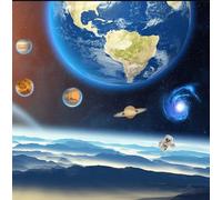 WallustrioaW Papier Peint Photo 3D Personnalisé Univers De La Planète Stéréo Ciel Étoilé Décoration Murale Pour Salon,Chambre À Coucher,Décoration D'Intérieur-350X245Cm