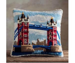 WallustrioaW Point Noué Kit De Taie D'Oreiller À Crochet,Pont De La Ville Kit Coussin Au Point Noué Pour La Décoration D'Oreillers Et De Coussins,43X43Cm