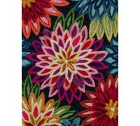 WallustrioaW Tapis Kit Crochet Debutant,dahlias colorés,Kits De Tapis Au Crochet Pour Adultes,Latch Hook Rug Making,Décoration D'Intérieur,52x38cm