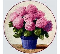 WallustrioaW Tapis Kit Crochet Debutant,Pots d'hortensias,Kits De Tapis Au Crochet Pour Adultes,Latch Hook Rug Making,Décoration D'Intérieur,50x50cm