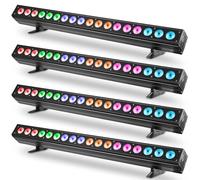 Wallwasher Barre lumineuse, 180W Lumière de Scène 18pcs 6 in1 LEDs Lampes de lavage Lèche-mur Bande Contrôle dmx512 pour Discothèque Fête Église Anniversaire Mariage(4 pièces)