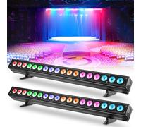 Wallwasher Barre lumineuse, 180W Lumière de Scène 18pcs 6 in1 LEDs Lampes de lavage Lèche-mur Bande Contrôle dmx512 pour Discothèque Fête Église Anniversaire Mariage(2 pièces)