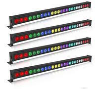 Wallwasher Barre lumineuse, 24x3W RGBW LEDs Lumière de Scène Bar Lights Strip dmx DJ éclairage de Scène pour Discothèque Intérieure Fête église Anniversaire Bar Mariage 4 pièces (Sans télécommande)