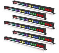 Wallwasher Barre lumineuse, 24x3W RGBW LEDs Lumière de Scène Bar Lights Strip dmx DJ éclairage de Scène pour Discothèque Intérieure Fête église Anniversaire Bar Mariage 6 pièces (Sans télécommande)