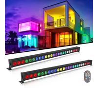 Wallwasher Barre lumineuse, 24x3W RGBW LEDs Lumière de Scène Bar Wall Lights Strip dmx512 Control DJ éclairage de Scène pour Discothèque Intérieure Fête église Anniversaire Bar Mariage(2 pièces)