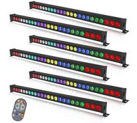Wallwasher Barre lumineuse, 24x3W RGBW LEDs Lumière de Scène Bar Wall Lights Strip dmx512 Control DJ éclairage de Scène pour Discothèque Intérieure Fête église Anniversaire Bar Mariage(6 pièces)