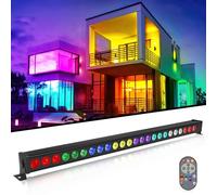 Wallwasher Barre lumineuse, 24x3W RGBW LEDs Lumière de Scène Bar Wall Lights Strip dmx512 Control DJ éclairage de Scène pour Discothèque Intérieure Fête église Anniversaire Bar Mariage(1 pièce)