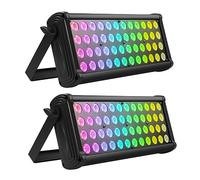 Wallwasher Éclairage de Scène, ZonQoonz 48 RGB 3 en 1 LED dmx512 Lumière DJ Éclairage de Bâtiment pour événements en Direct, Bar, Karaoké, Disco, Noël, Halloween, Fête, Mariage, 2PCS