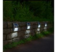LUMISKY / LUMIJARDIN Lot de 2 projecteurs solaires inox applique murale escalier balisage LED blanc WALLY H10cm