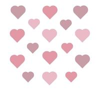 Wally Fox Stickers muraux chambre enfant cœurs rose taille 5,5-7 cm | 120 cœurs de 5,5 à 7 cm en différentes nuances de rose, à disposer librement pour un mur tendre dans la chambre d'enfant.