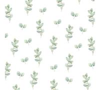 Wally Fox - Stickers Muraux pour Décoration de Chambre d’Enfant - Décalcomanie Murale pour Chambre de Bébé - pour Chambre de Fille - Vert, Feuilles d’Eucalyptus, 60 Autocollants