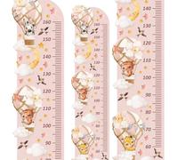 Wally Fox - Stickers Muraux pour Décoration de Chambre d’Enfant - Décalcomanie pour Chambre de Bébé - Décoration pour Chambre de Fille - Toise - Ballons, Animaux - Rose