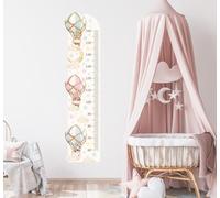 Wally Fox - Stickers Muraux pour Décoration de Chambre d’Enfant - Décalcomanie pour Chambre de Bébé - Décoration pour Chambre de Fille - Toise - Ballons, Animaux - Couleurs Pastel