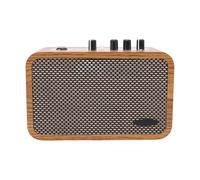 Walmeck 10W Guitare Ampar Bordeau BT en Bois avec Réverbération Tontes Surdouxes de la Réverbération 6,35 Mm Knobs de Tons de Gain D'entrée 2 Mode Low Bass Design OTG Enregistrement