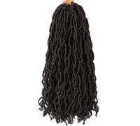 Walmeck 18 '' Long Gypsy Locs Dreadlock Wigs 24 Stands Tressage ondulé Extensions de Cheveux pour les Femmes Noires (4)