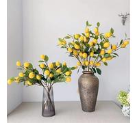 Walmeck Branche de Citron Artificielle Vive, Simulation de Plantes Vertes, Décoration Maison Style Ferme pour Salon