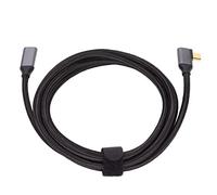 Walmeck Câble D'extension USB C à Angle Droit de Type C, Rallonge USB à 90 Degrés, 100 W, 10 Gbps, 4K, 60 Hz, Marqueur E, Puce Intelligente, Coque en Alliage D'aluminium, Nylon (200 cm)