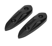 Walmeck Cache-Trou de Pare-Brise Noir en Alliage D'aluminium, Support de Rétroviseur Latéral