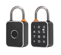 Walmeck Cadenas à Empreintes Digitales à 20 Empreintes Digitales, Serrure Intelligente en Alliage D'aluminium étanche IP65, Taille Compacte, Portable et Durable, Idéal pour la Salle de