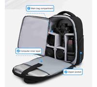 Walmeck Caméra Sac à Dos Grande capacité à L'épreuve du Choc Respirant pour Les Photographes Noirs 20L