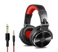 Walmeck Casque Filaire Professionnel pour Instruments de Musique, Piano électrique, Clavier électronique, Machine à Batterie, Guitare électrique, Noir, Léger et Confortable (Rouge)