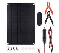 Walmeck Chargeur à Filet Solaire pour Camion, Kit de Panneau Solaire Portable à 20W 12V avec Contrôleur Solaire PWM pour Voiture, Moto, Bateau, et Plus Encore