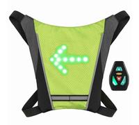 Walmeck Clignotant LED pour Vélo, Rechargeable par USB, de Fixation Réfléchissant pour Sac à Dos, Télécommande, Indicateur de Direction du Sac à Dos, Sac Lumineux de sécurité, Gilet (Jaune)