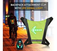 Walmeck Clignotant LED pour Vélo, Rechargeable par USB, de Fixation Réfléchissant pour Sac à Dos, Télécommande, Indicateur de Direction du Sac à Dos, Sac Lumineux de sécurité, Gilet (Gris)