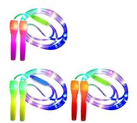 Walmeck Corde à Sauter LED Qui Brille dans l'obscurité, Corde de Fitness Réglable de 280cm avec 3 Modes Flash pour Enfants et Adultes, Fête