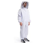 Walmeck Costume D'abeille Professionnel, Confortable et Respirant, Blanc, Double Face, Grande Poche, Tenue pour Apiculteur (XXL)