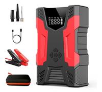 Walmeck Démarreur d'urgence, Batterie 26 640 MWH avec Courant de Crête 3 000 A, Gonfleur Portable Compact 12 V avec Pression Maximale de 150 Psi, Lumière (26640 MWH et câble de démarrage Ordinaire)