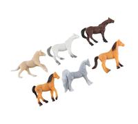 Walmeck Ensemble de 6 Modèles de Figurines Cheval pour Enfants, Jouets D'éducation Précoce Parfaits pour Les Relations Parents-Enfants