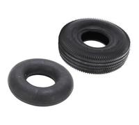 Walmeck Ensemble de Pneus et de Chambres à Air en Caoutchouc Solide 4.10/3.50-4, pour Tondeuses à Gazon, Motoculteur Jardin, Souffleuse Neige