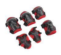 Walmeck Ensemble D'équipement de sécurité pour Patinage à roulettes pour Enfants de 6 à 18 Ans avec Protection du Genou et du Coude (Rouge)