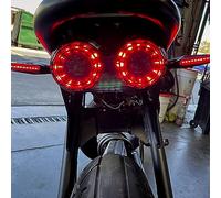 Walmeck Feu Arrière à LED, Lampe Tout-en-un avec Feu Arrière, Feu Stop, Clignotants, Support de Plaque D'immatriculation, Feux de sécurité Haute visibilité, Longue Durée de Vie, (Rouge)