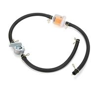 Walmeck Filtre de Robinet de Réservoir de Carburant en Ligne, avec Vanne de Commutation, 23,6 Pouces, Tuyau Flexible pour Scooter Chinois -150cc, Cyclomoteurs, VTT, Filtre de Robinet de