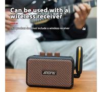 Walmeck Haut-parleur D'ampli de Guitare Portable Compact 5 W, 2 Effets Sonores Propres et Overdrive, connectivité BT, Batterie Rechargeable pour la Pratique à Domicile, les Performances